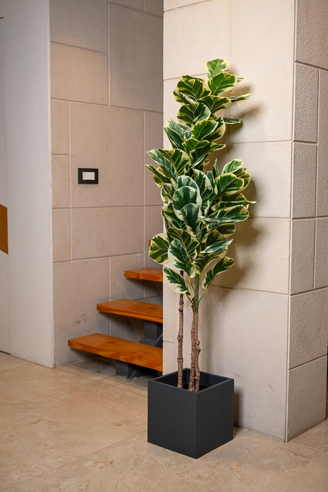 5ft Variegated Fiddle Leaf Artificial (Faux) Plant