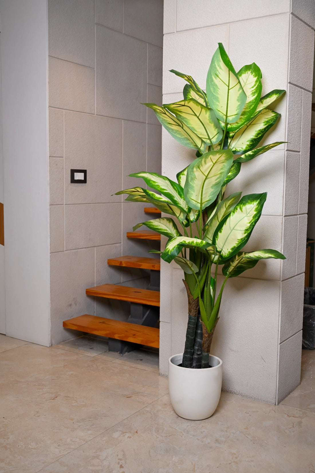 5ft White Dieffenbachia Artificial (Faux) Plant