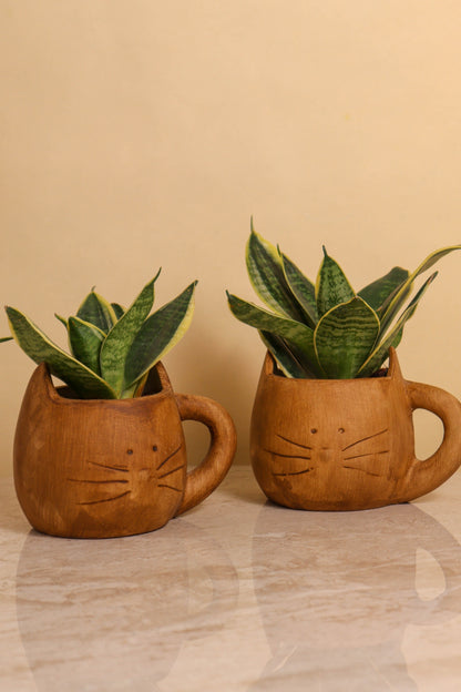 Antique Hazel Cat Pot (Set of 2)