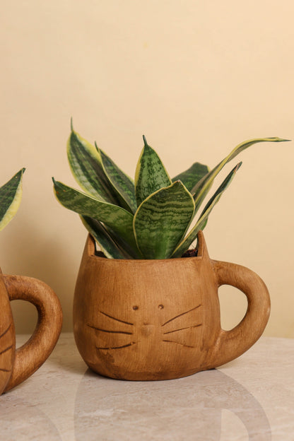 Antique Hazel Cat Pot (Set of 2)