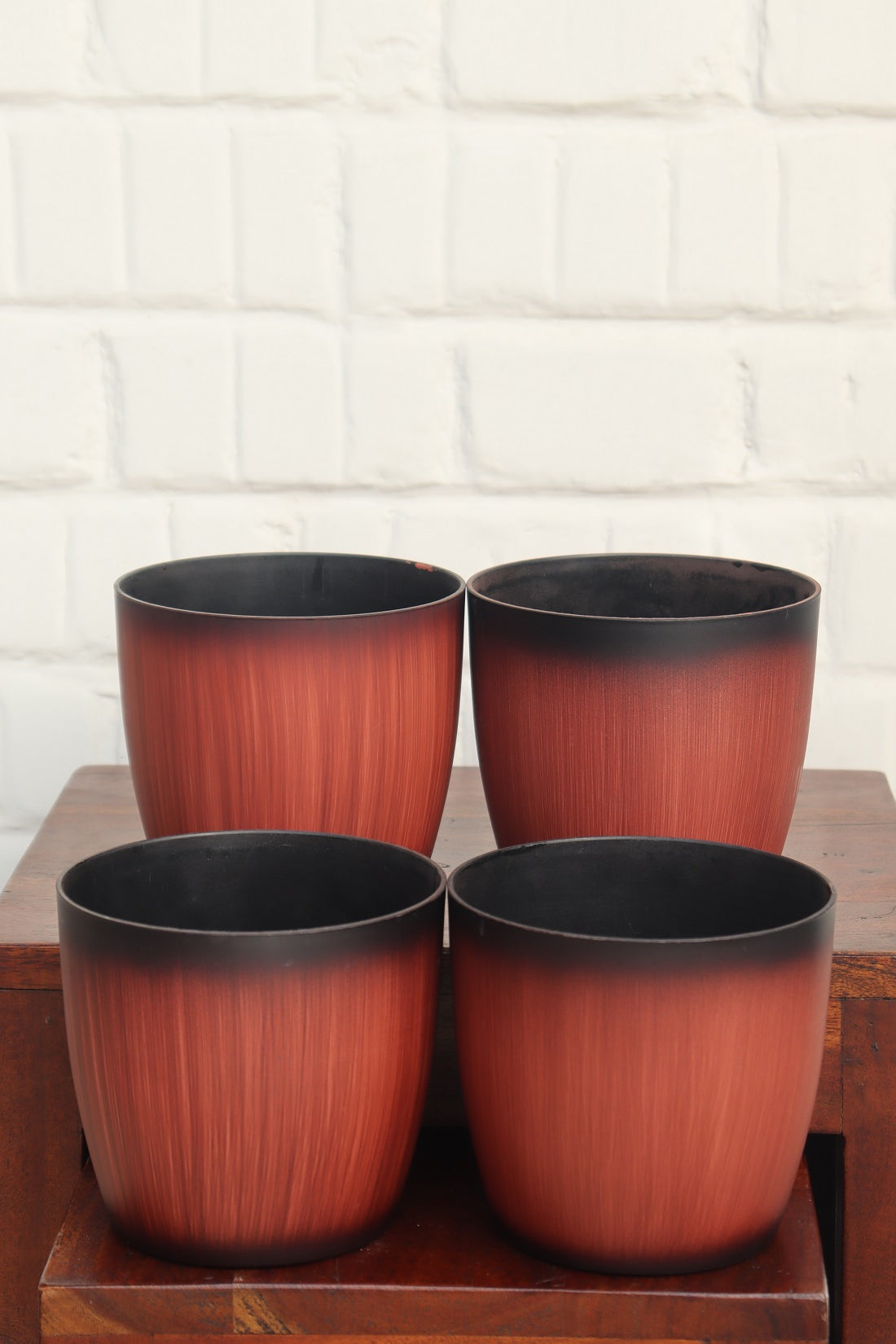 Ronda Wooden 5” Tabletop Pot (Set of 4)